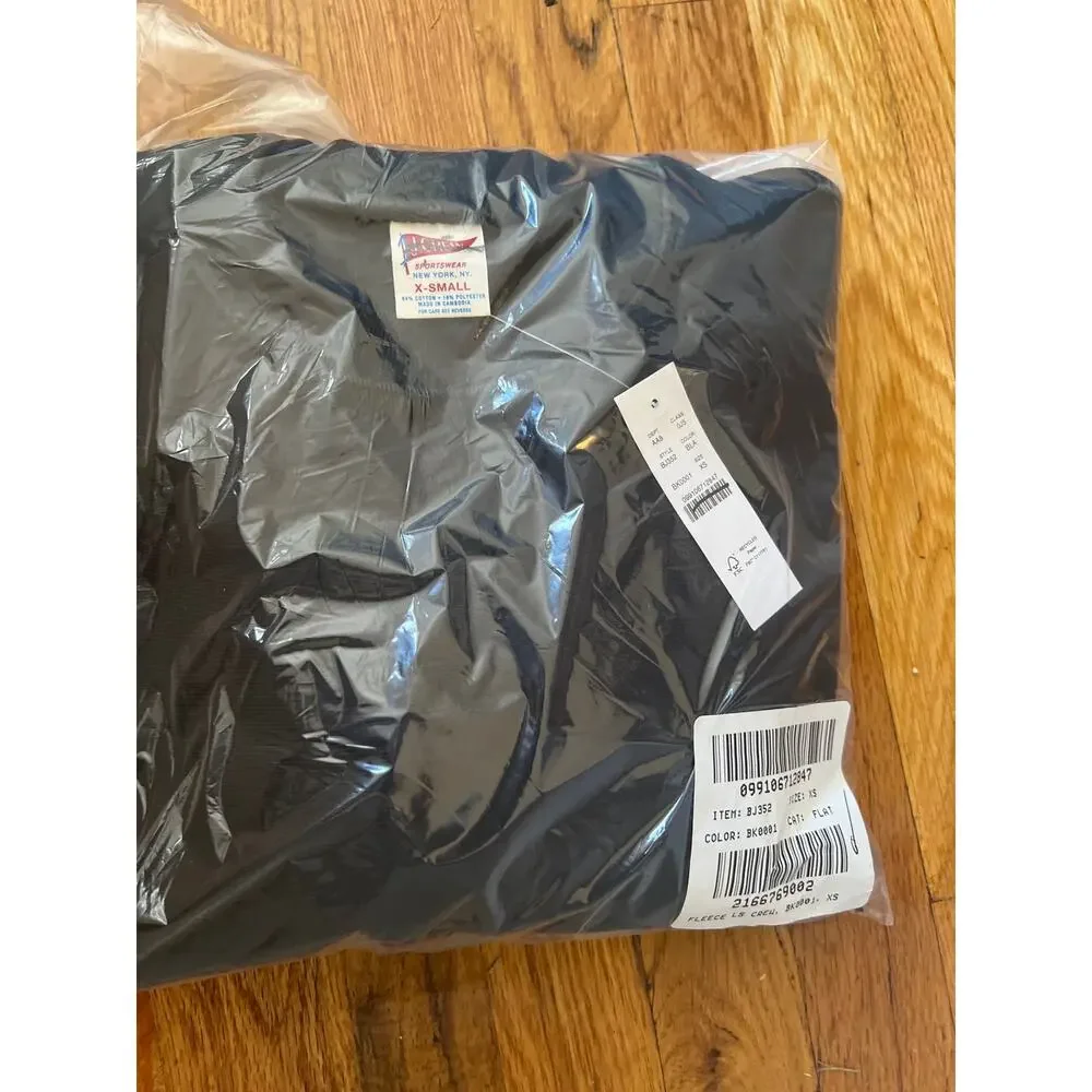 J. Crew Heritage 14 oz. fleece sweatshirt Black NWT size XS